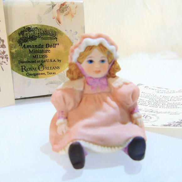 Jan Hagara Amanda Doll Porcelain 1.5" Mini Figurine Limited Edition Vtg 90s Box - Picture 6 of 7